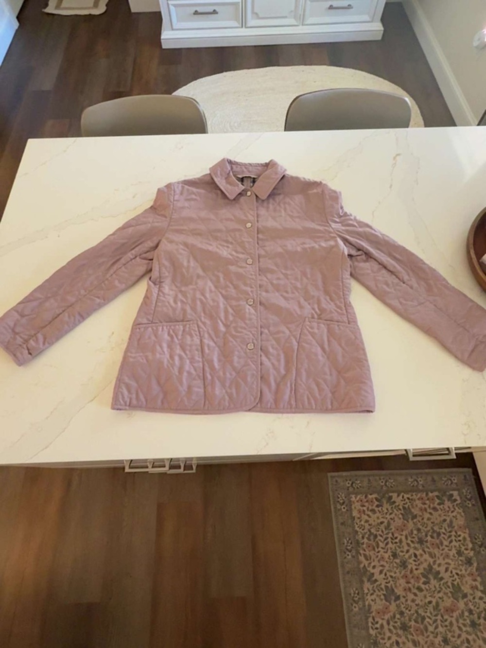 Burberry Beige Plaid Quilted Lined Jacket - Picture 10 of 12